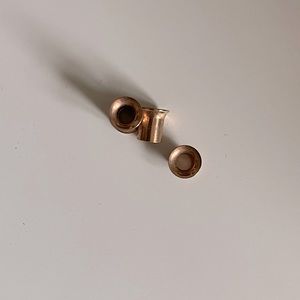 Rose gold tone surgical steel tunnels 2g inner threaded earrings body jewelry